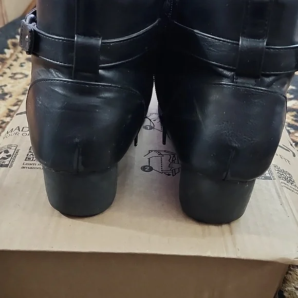 Place Big Girl's Faux Leather Heeled Boots; Size: 6Y, Color: Black - Picture 10 of 16